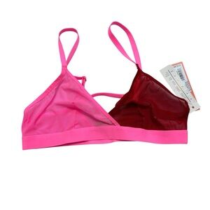 Colsie pink & Red Cross front unlined mesh bra